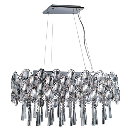 Maxim Nineteen Light Polished Chrome Beveled Crystal Glass Island Light 39926BCPC